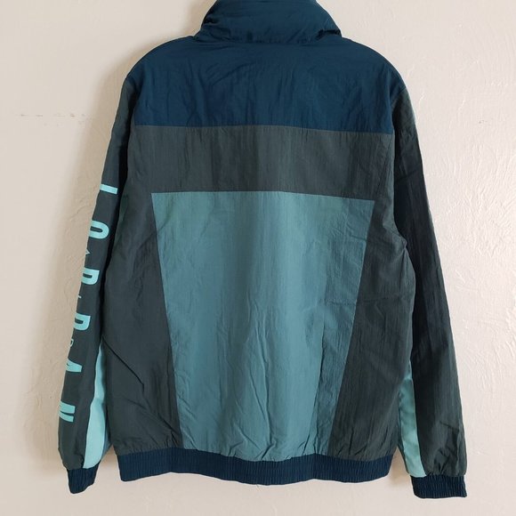 Air Jordan Wings 1/2 zip SAMPLE 🔥 Windwear Jacket Men Medium Teal Green/Indigo - Picture 6 of 10